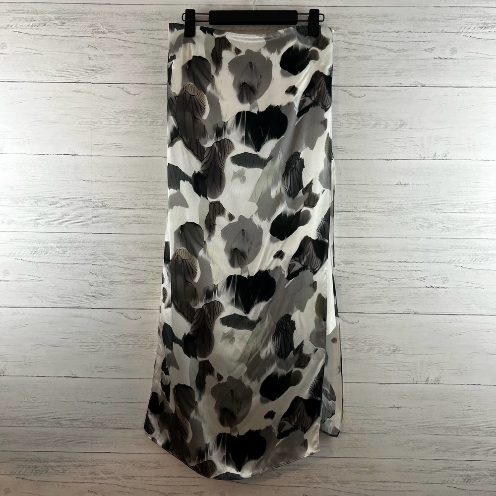 Helmut Lang Womens Crypsis Print Silk Midi Tie Dye Dress Size 4